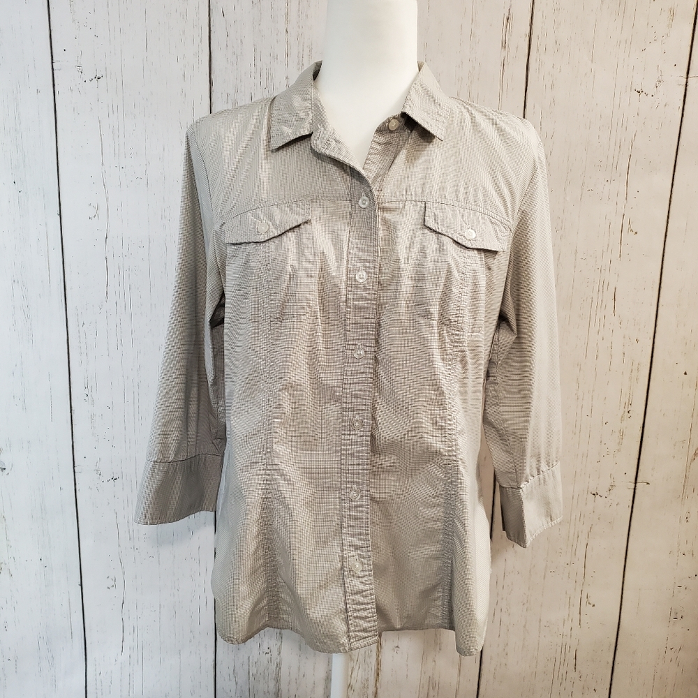 Calvin Klein Micro Plaid Utility Shirt Size M